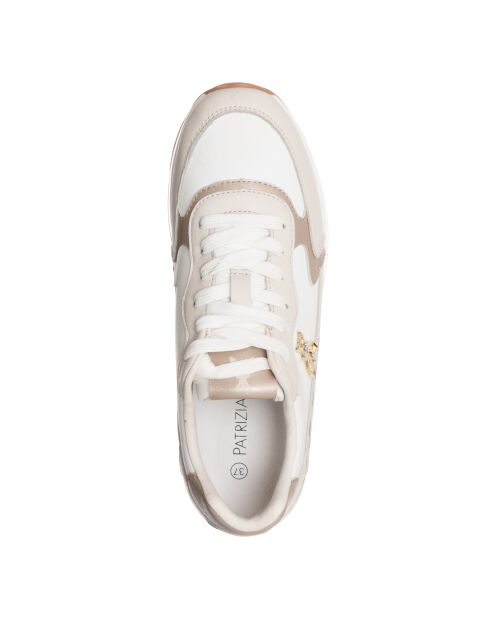 Cremefarbene Sneakers Sabine Veau aus Leder