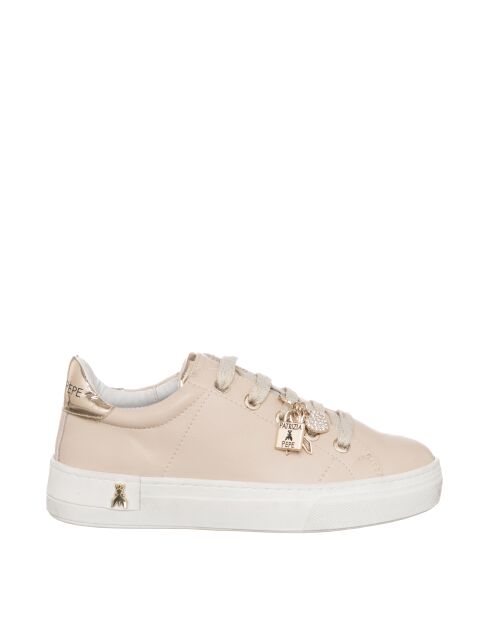 Cremefarbene Sneakers Bérénice Vitello aus Leder