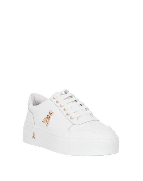 Zapatillas Justine de piel de becerro blancas