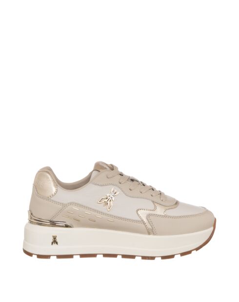 Tiphaine Vitello leren sneakers Off-white Taupe