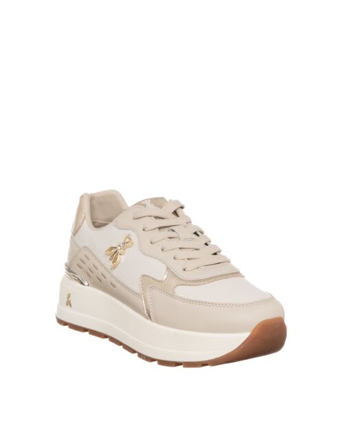 Tiphaine Vitello leren sneakers Off-white Taupe