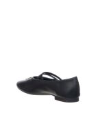 Marineleren ballerina's van zwart kalfsleer