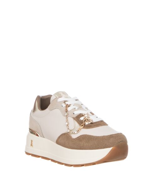 Sneakers Mireille Croust de camel in pelle
