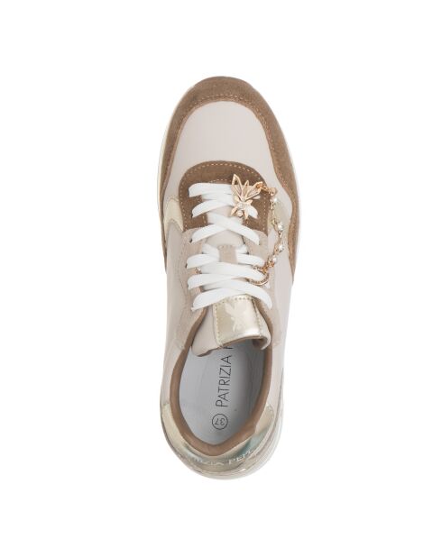 Sneakers Mireille Croust de camel in pelle