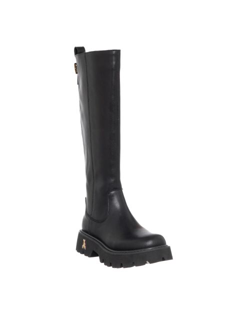 Bottes en cuir Angélique Veau noir