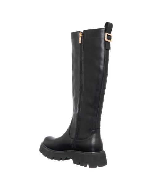 Bottes en cuir Angélique Veau noir