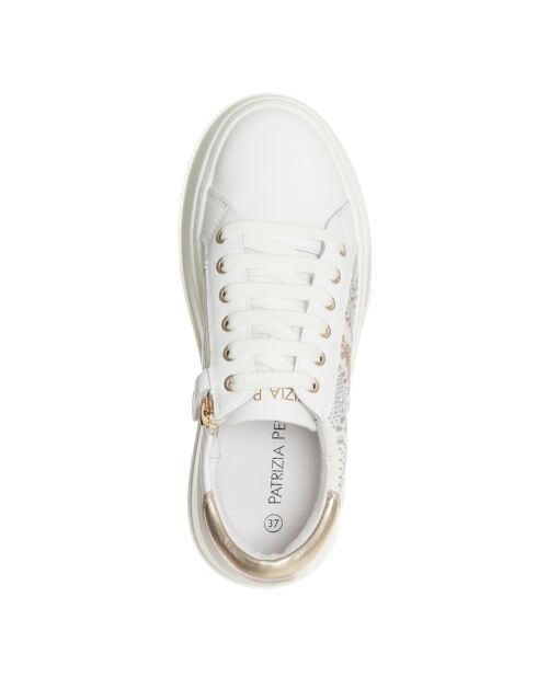 303-31 Weiße Ledersneaker