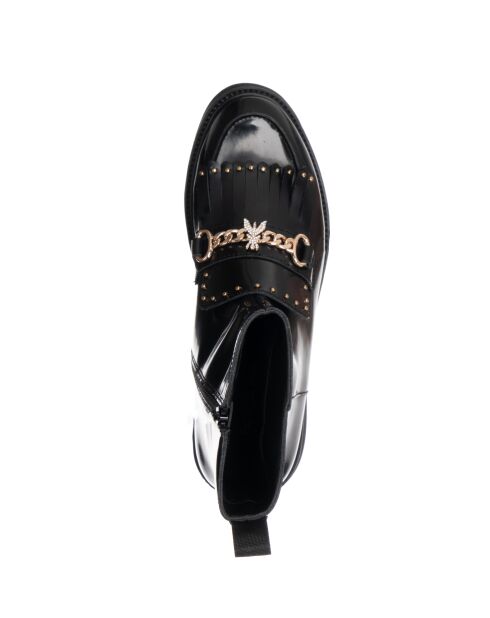 Florence leren laarzen Zwart schurend leer