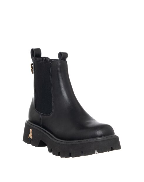 Ophélie leren laarzen van zwart kalfsleer