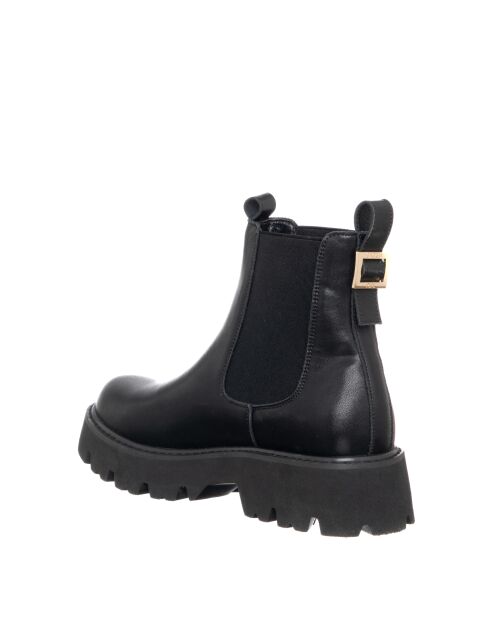 Ophélie leren laarzen van zwart kalfsleer