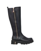 Bottes en cuir Maya Veau noir platine
