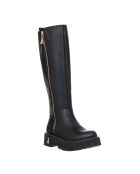 Bottes en cuir Maya Veau noir platine