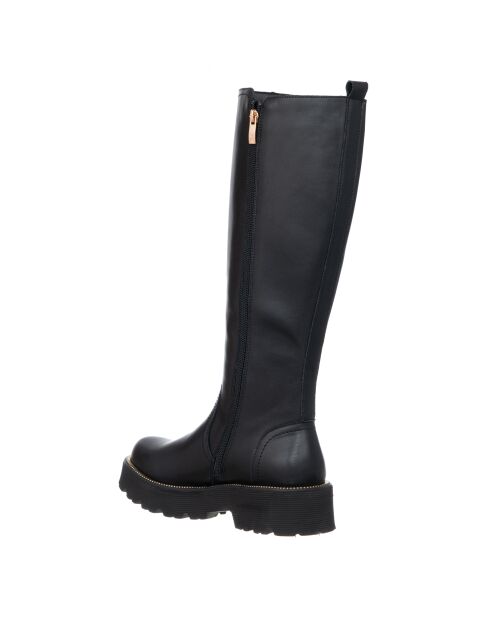 Bottes en cuir Maya Veau noir platine