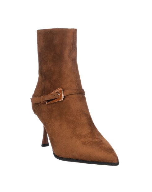 Stivali in pelle ecologica 9360 Cognac