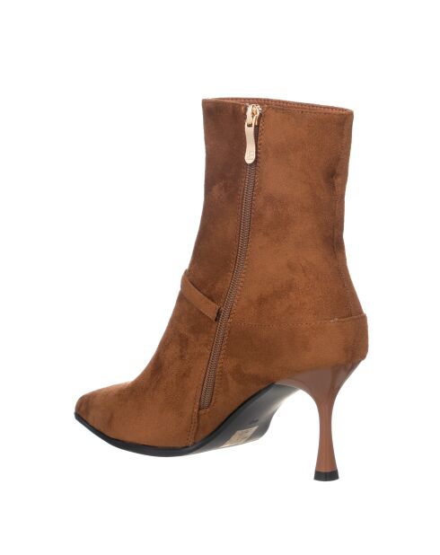 Stivali in pelle ecologica 9360 Cognac