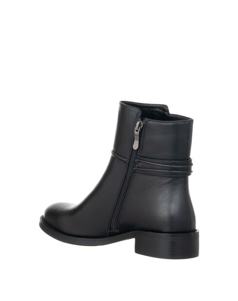 9284 Zwarte enkellaarzen van eco-leer