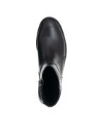 9284 Zwarte enkellaarzen van eco-leer