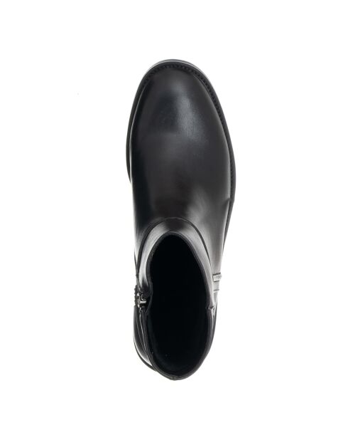 9284 Zwarte enkellaarzen van eco-leer