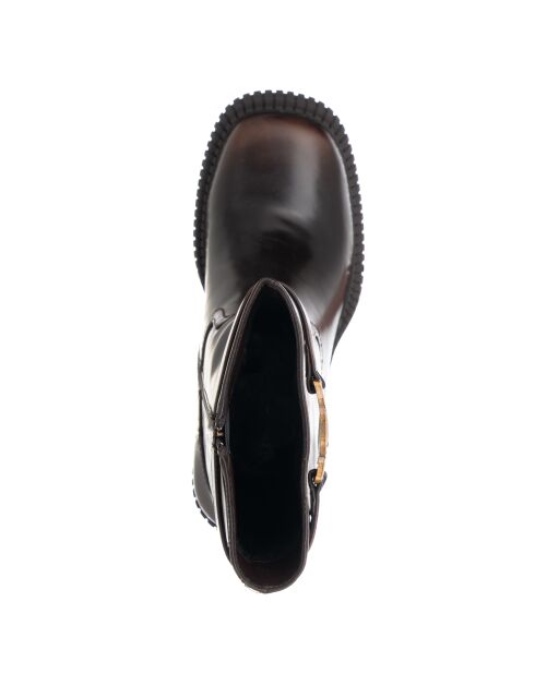 9347 braune Öko-Lederstiefel