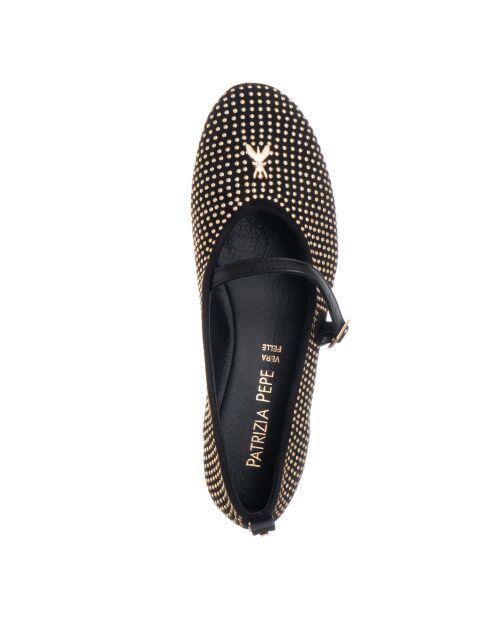 Émilie Eco Calveau Black Platinum Ökologische Lederballerinas