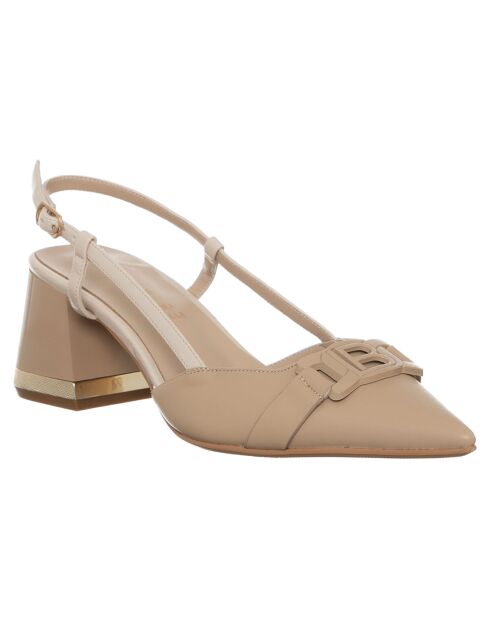 Zapatos de tacón beige 8985