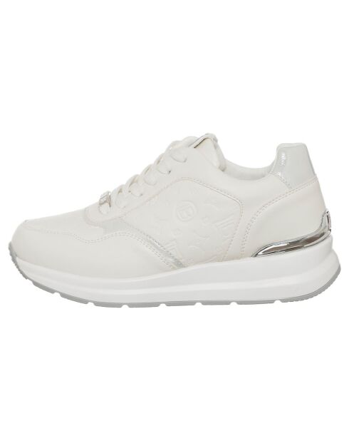 Sneakers en cuir écologique 8901 Blanches