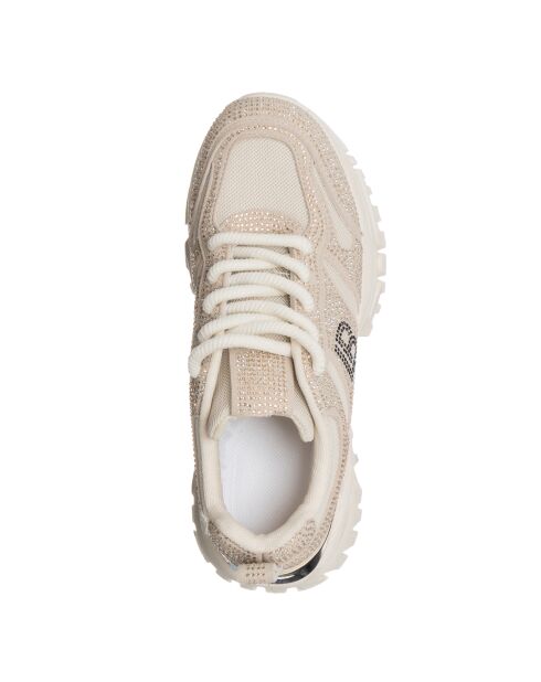 Sneakers en cuir écologique 9215 Beiges