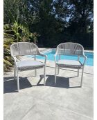 2 weiß/graue Abella Gartenstühle - 65x65x86 cm