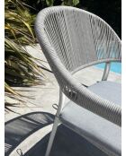 2 weiß/graue Abella Gartenstühle - 65x65x86 cm