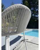 2 weiß/graue Abella Gartenstühle - 65x65x86 cm