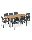 Ensemble repas de jardin Orsino 8 places gris anthracite