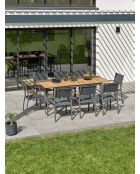 Ensemble repas de jardin Orsino 8 places gris anthracite