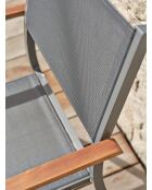 2 Gartensessel Orsino aus Aluminium und anthrazitgrauer Akazie - 56x56x84 cm