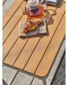 Niedrige Gartenmöbel Renzo aus Stahl und Akaziengrün