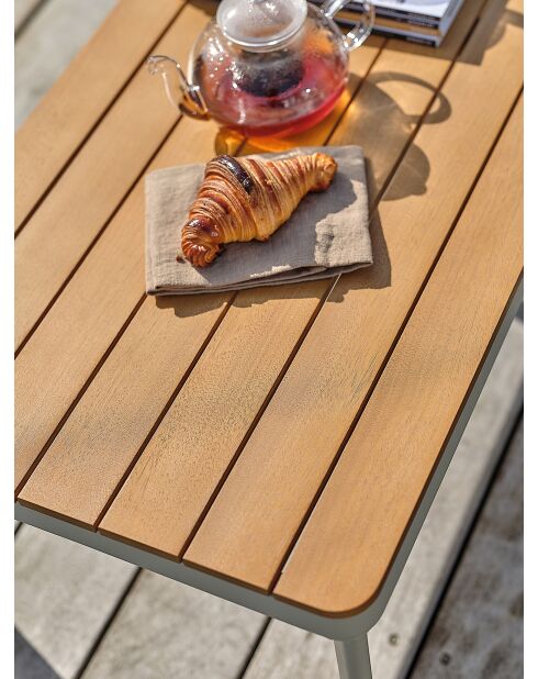 Niedrige Gartenmöbel Renzo aus Stahl und Akaziengrün