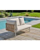 Niedrige Gartenmöbel Renzo aus Stahl und Akaziengrün