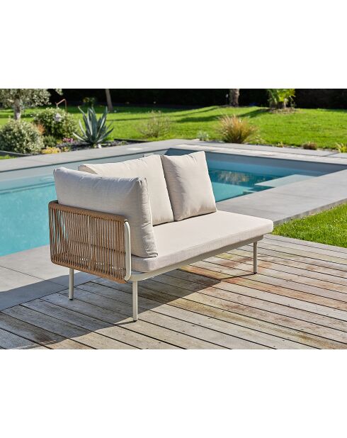 Niedrige Gartenmöbel Renzo aus Stahl und Akaziengrün