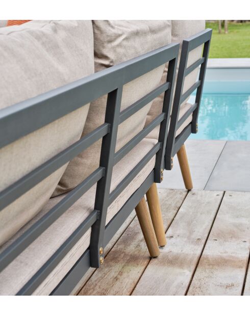 Eckgartenmöbel Camino Braun/Cappuccino