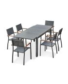 Set da pranzo da giardino Orsino 6 posti grigio antracite