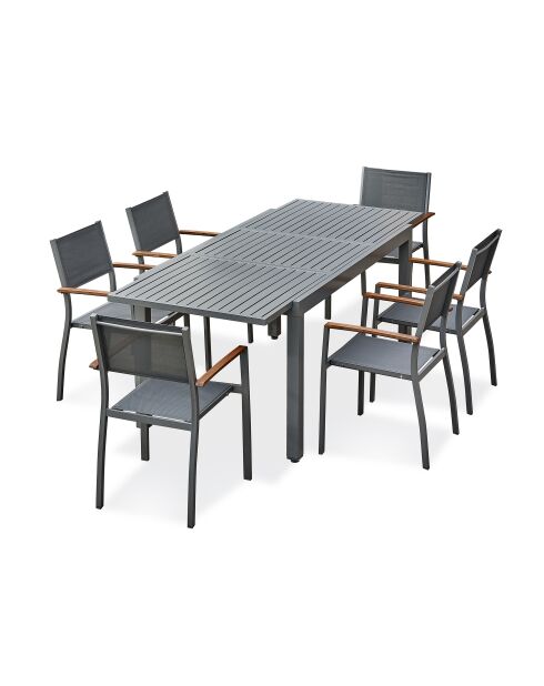 Set da pranzo da giardino Orsino 6 posti grigio antracite