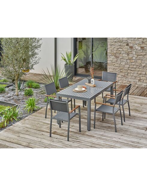 Set da pranzo da giardino Orsino 6 posti grigio antracite