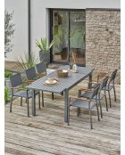 Set da pranzo da giardino Orsino 6 posti grigio antracite
