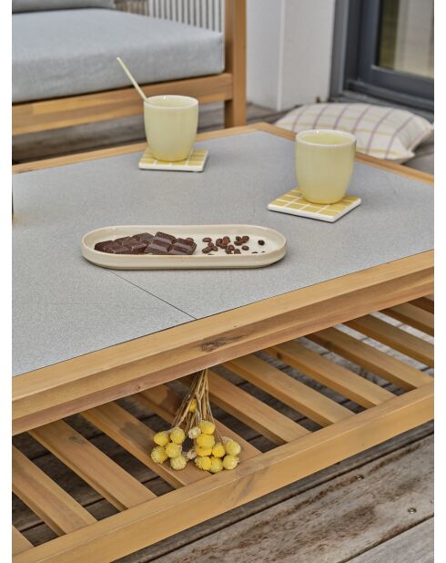 Salon bas de jardin Funa marron/gris