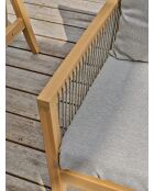 Salon bas de jardin Funa marron/gris