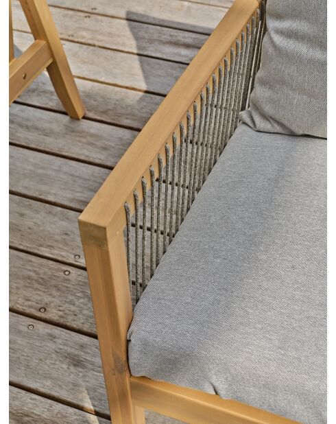 Salon bas de jardin Funa marron/gris