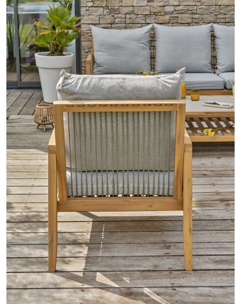 Salon bas de jardin Funa marron/gris