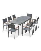 Ensemble repas de jardin Orsino 8 places gris anthracite