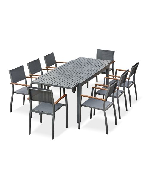 Set da pranzo da giardino Orsino 8 posti grigio antracite