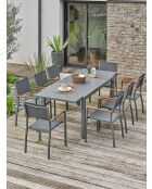 Ensemble repas de jardin Orsino 8 places gris anthracite