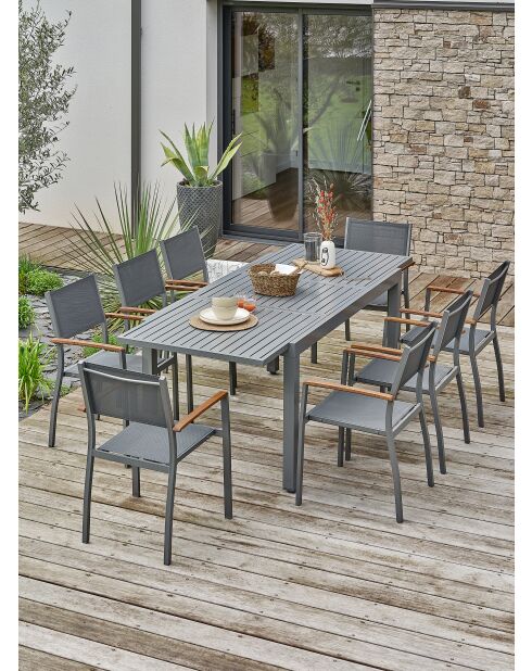 Set da pranzo da giardino Orsino 8 posti grigio antracite